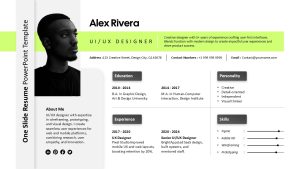 One Slide Resume PowerPoint Template