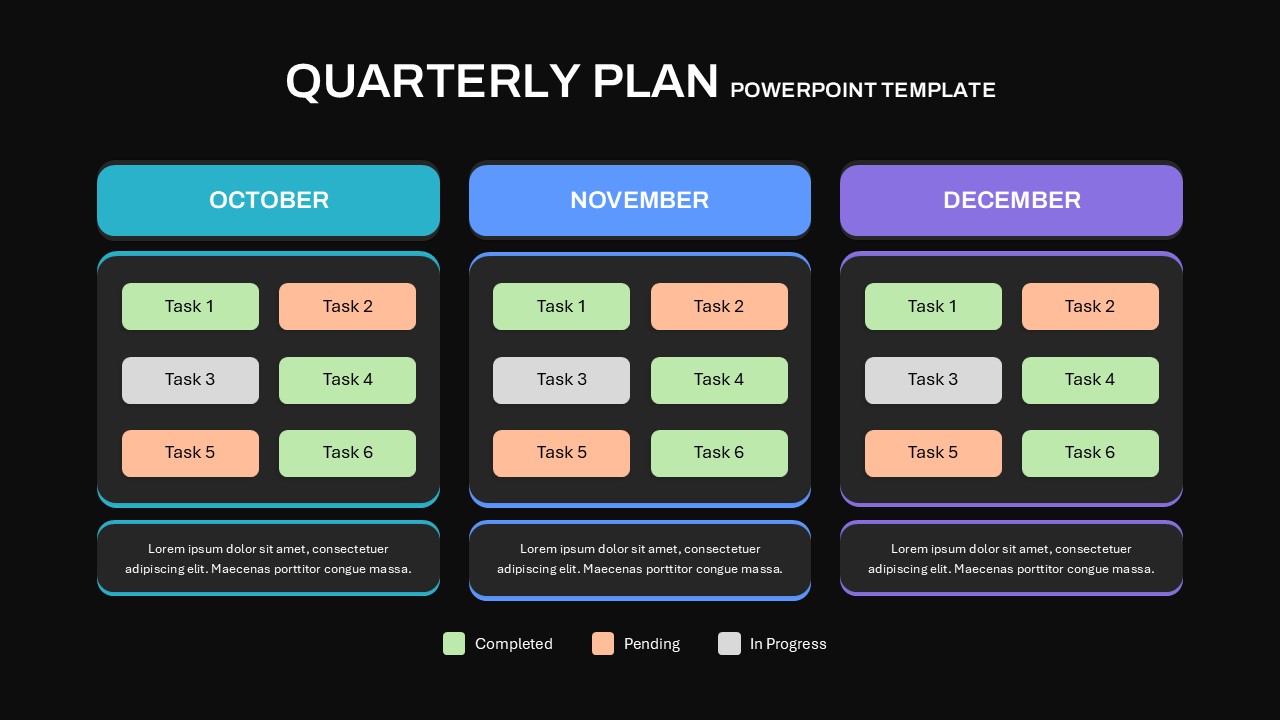 Quarterly Plan Strategy Planning Slide