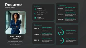 Single Page Resume Profile Presentation Slide