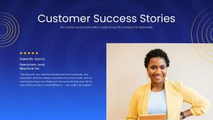 Townhall Meeting Customer Testimonial Presentation Slide