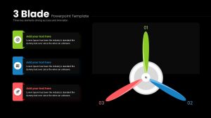3 Blade Powerpoint Template Dark