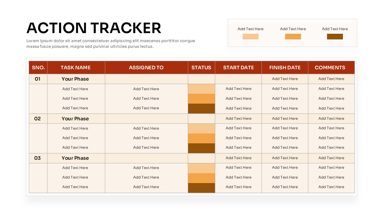 Action Tracker PowerPoint Template