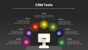 CRM Tools PowerPoint Template Dark