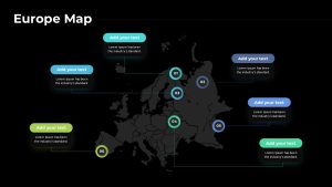 Europe Map PowerPoint Template Dark