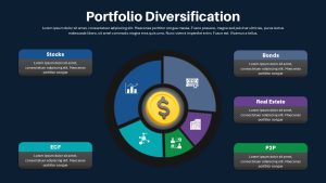 Portfolio Diversification PowerPoint Template Dark