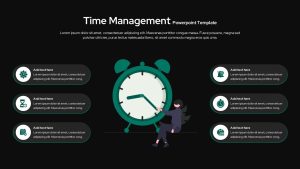 Time Management PowerPoint Template & google slide Dark