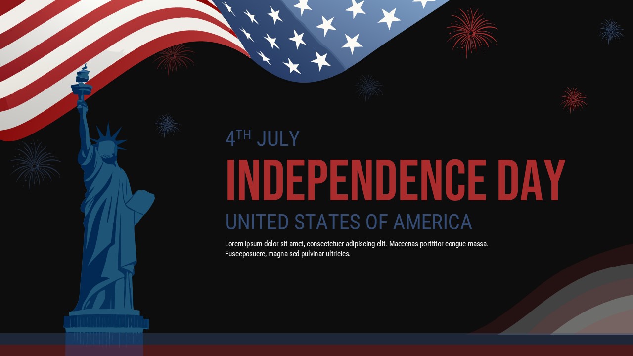 US Independence Day PowerPoint Template Dark