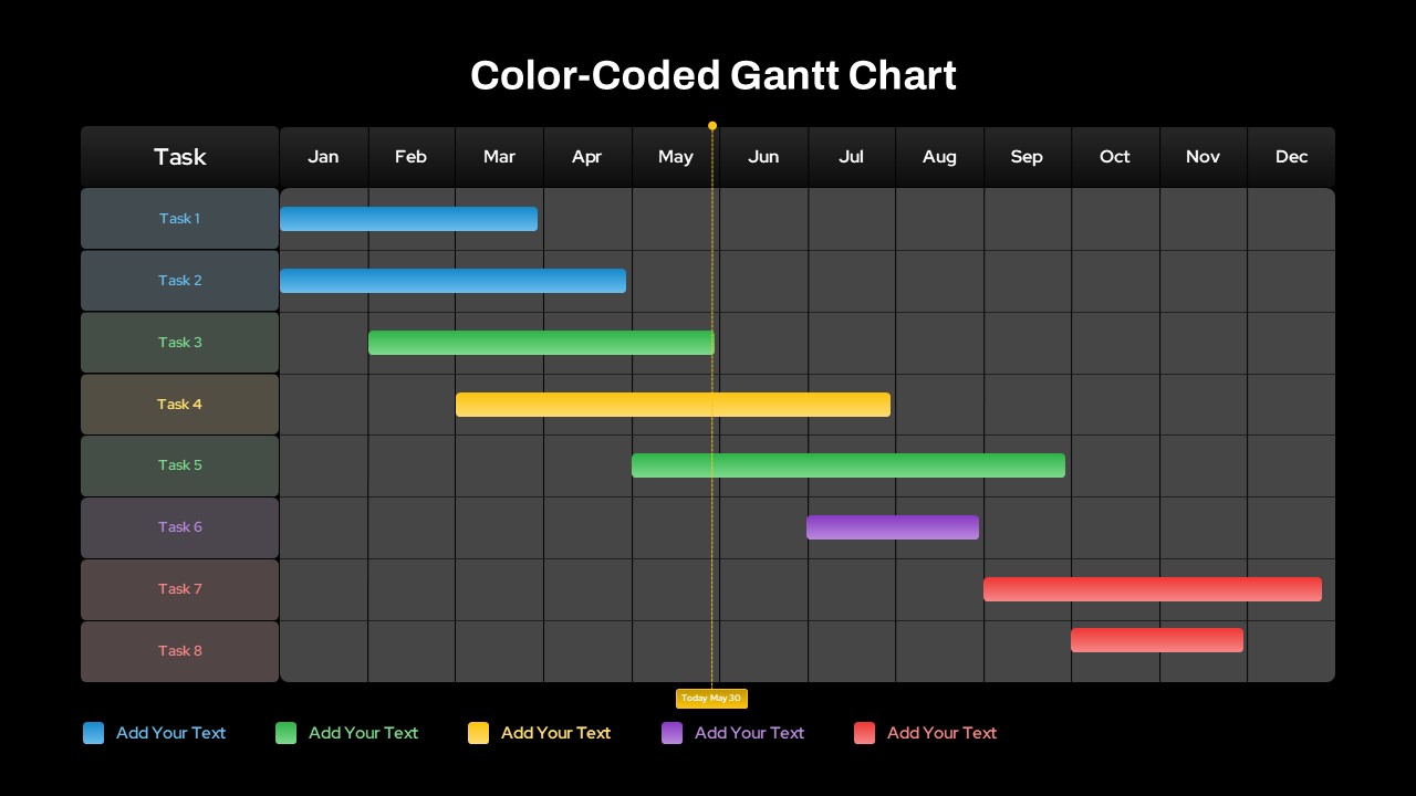 color-coded-gantt-chart-dark-template-powerpoint-google-slides