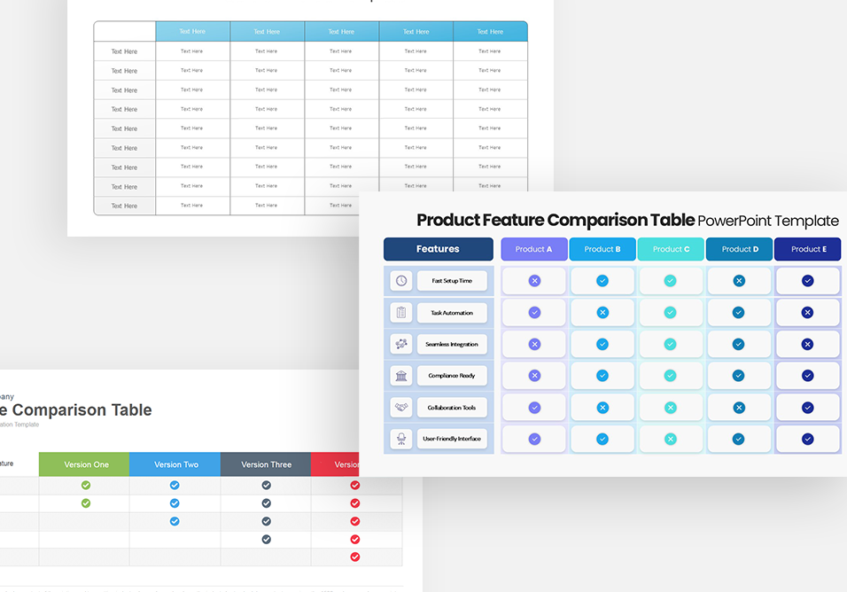 50+ Table Templates & Slides for PowerPoint and Google Slides