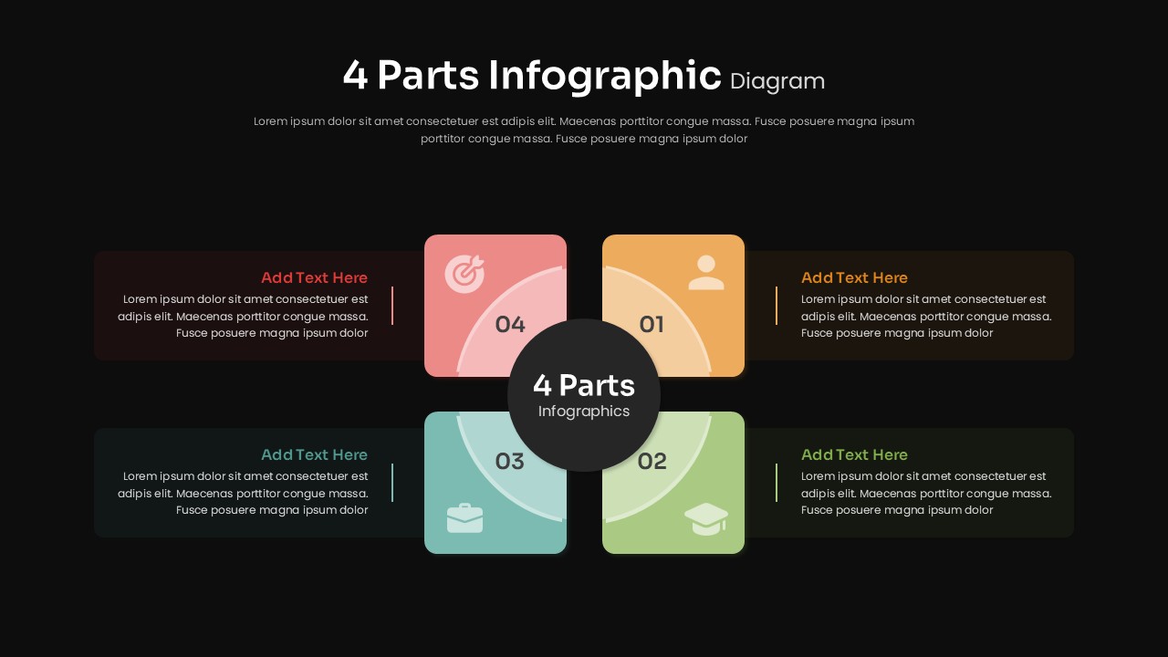 4-Section Infographic Presentation Slide Template for PowerPoint And Google Slides