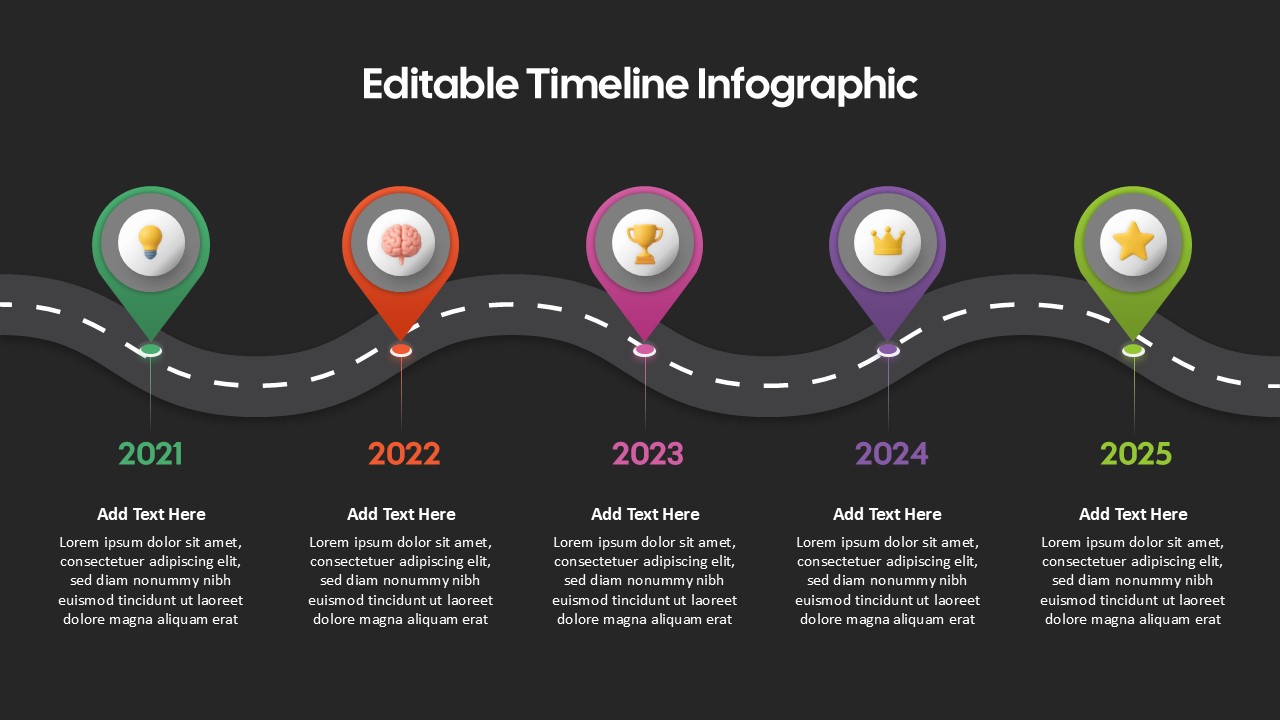 5-Year Road Timeline Infographic Presentation Slide
