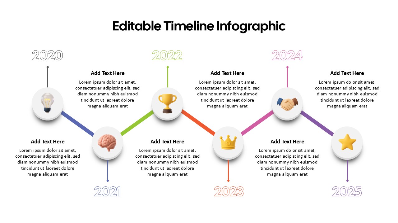 6-Step Editable Timeline Presentation Template