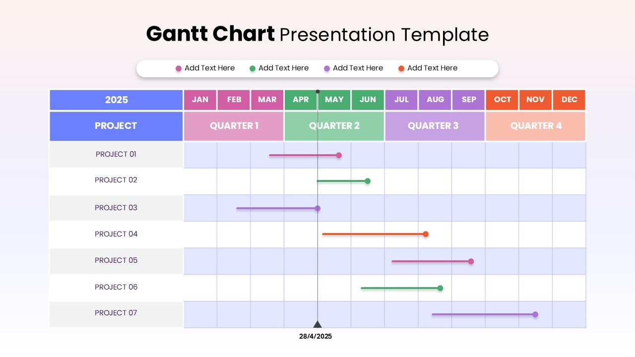 Annual Gantt Chart Project Planner Presentation Template