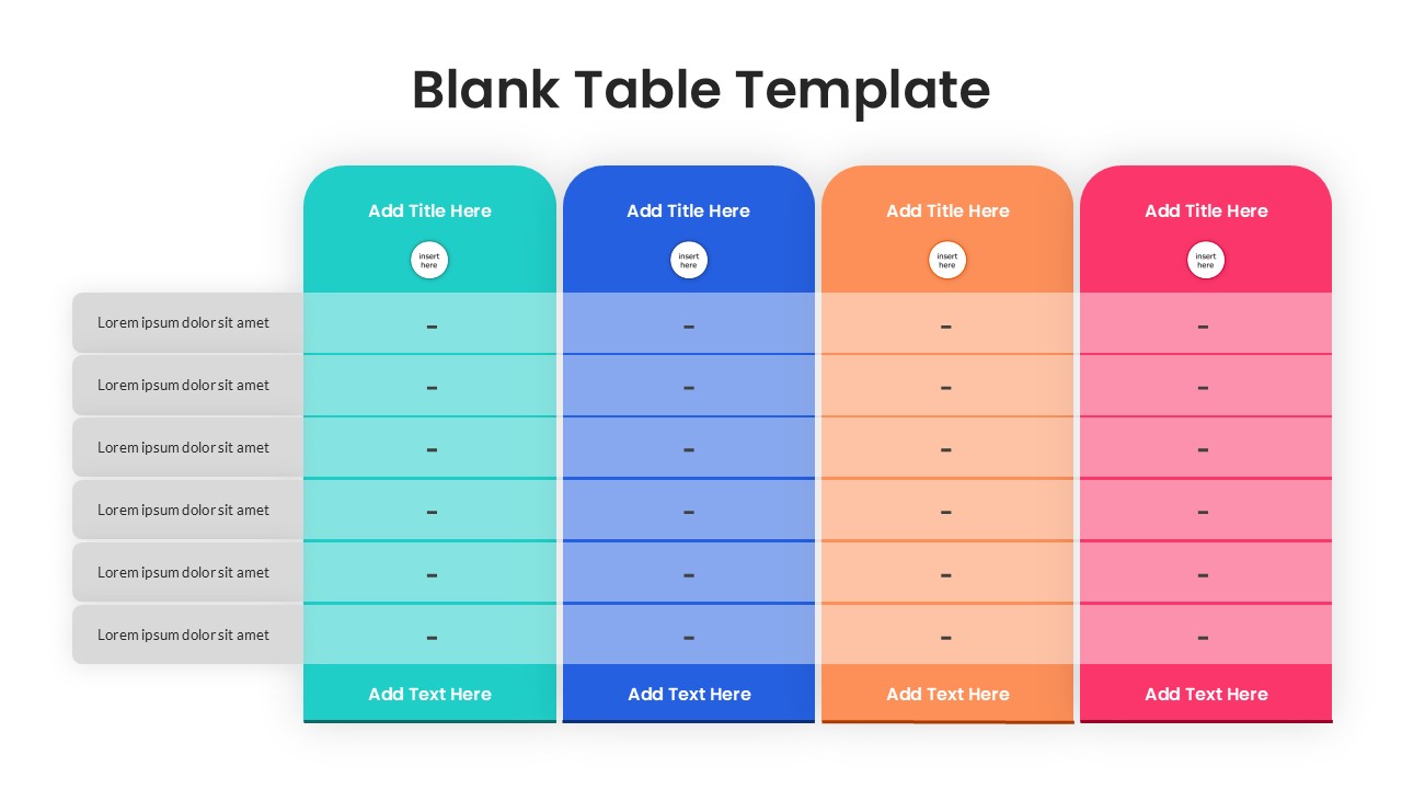 Blank Table Template for PowerPoint & Google Slides