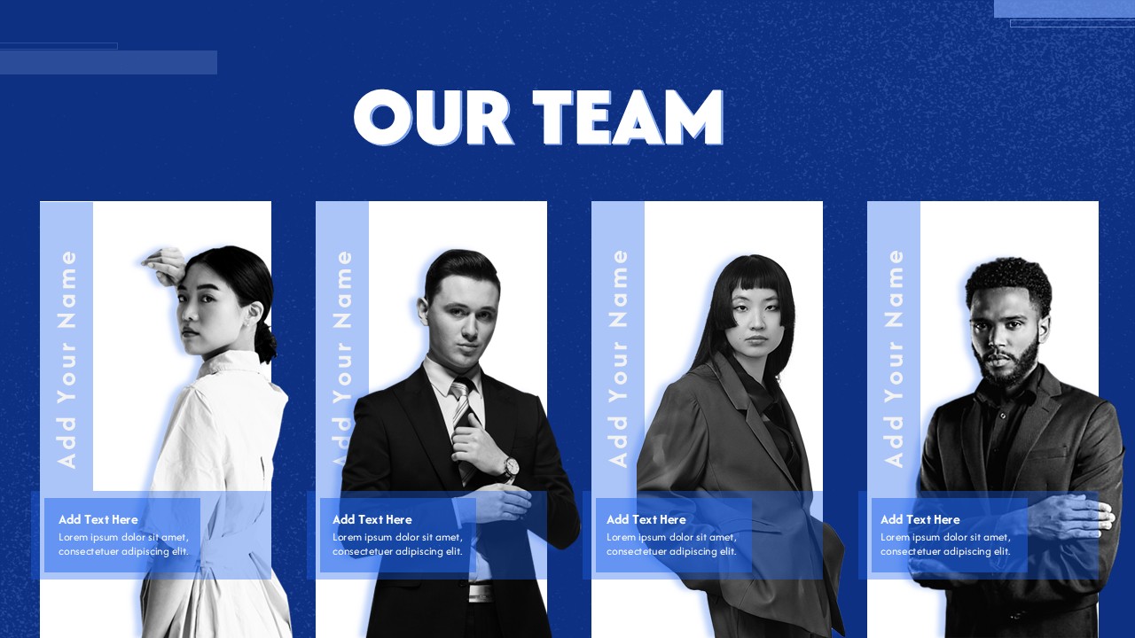 Blue Theme Our Team Introduction Template