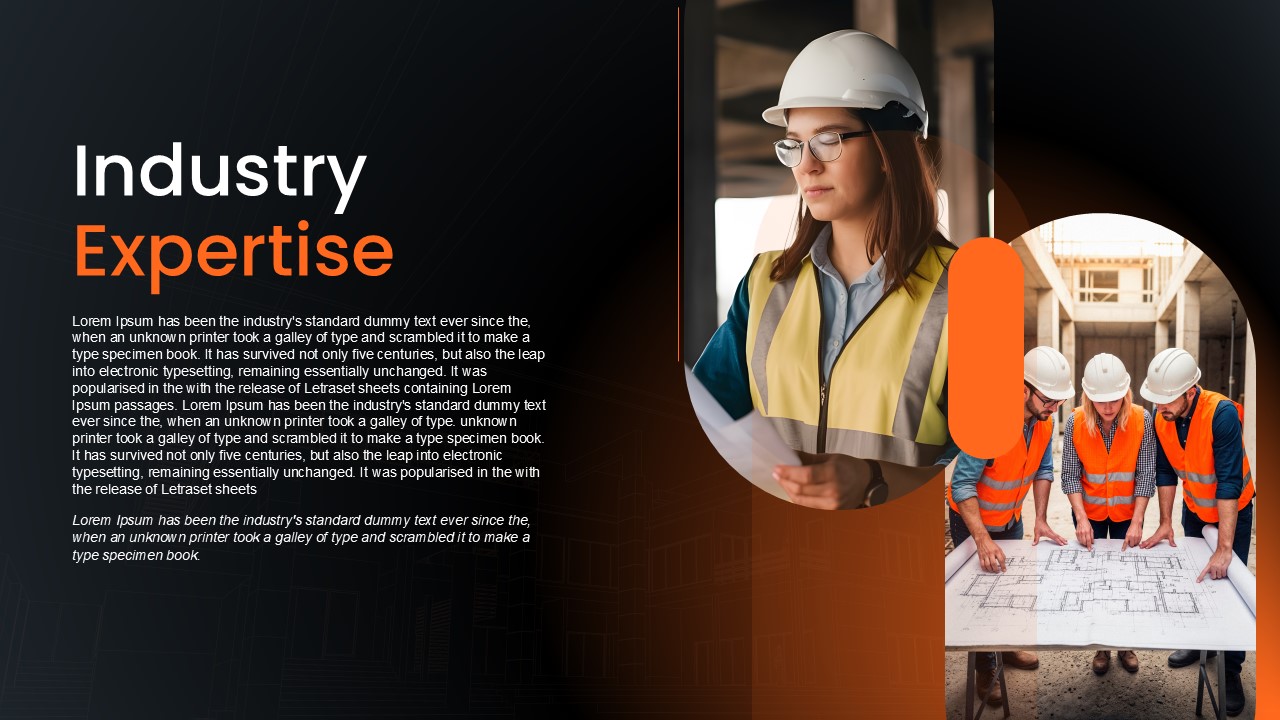 Civil Engineering Company Profile Expertise Presentation Slide