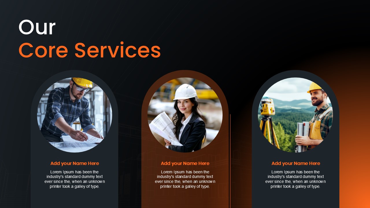 Civil Engineering Company Profile Services Presentation Slide