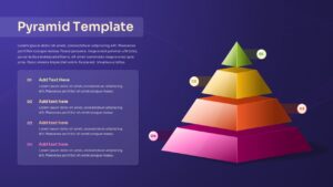 Colorful 3D Pyramid Diagram Presentation Slide with 4 Segments