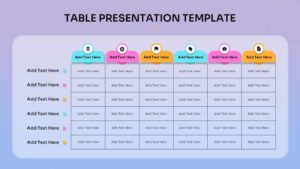 Colorful Multi-Column Table Presentation Template for PowerPoint & Google Slides