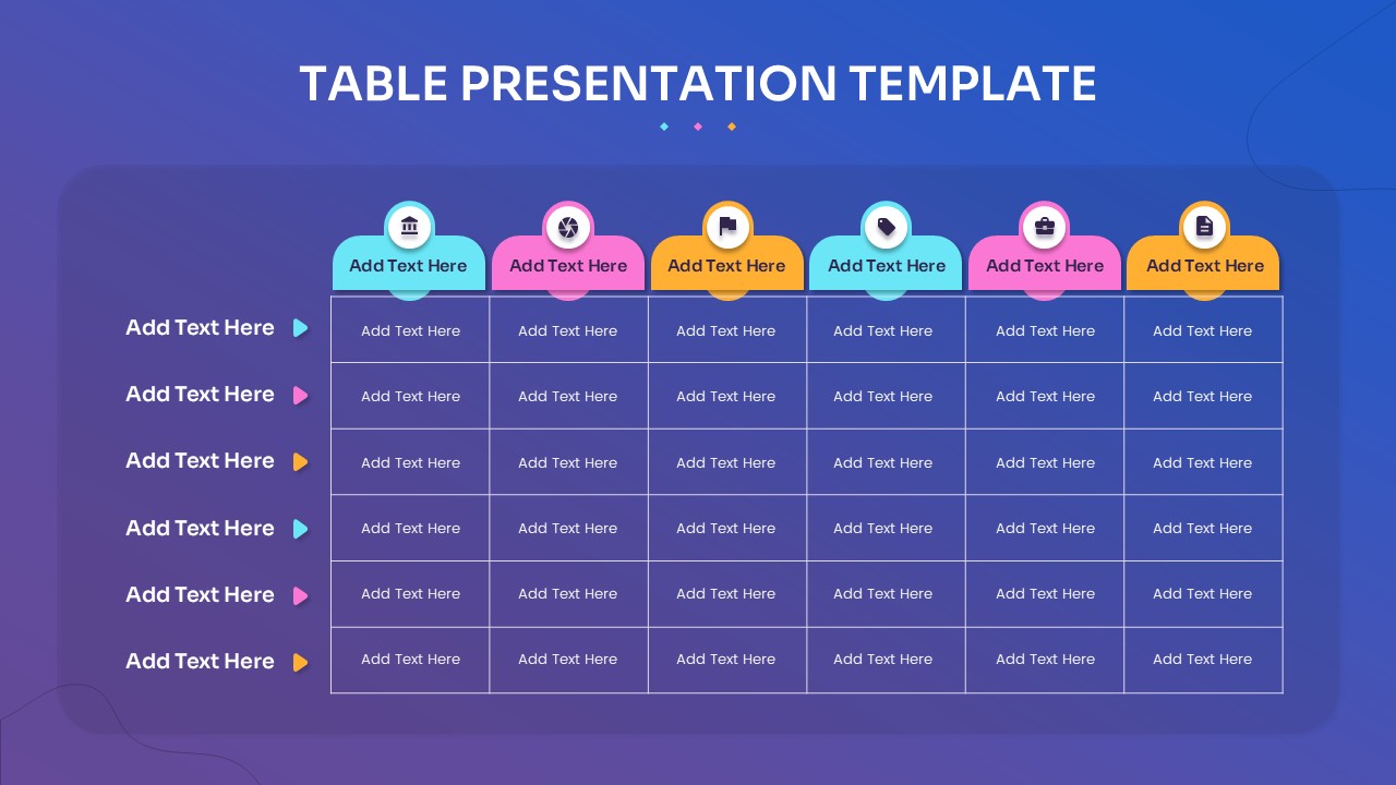Colorful Multi-Column Table Template for PowerPoint & Google Slides