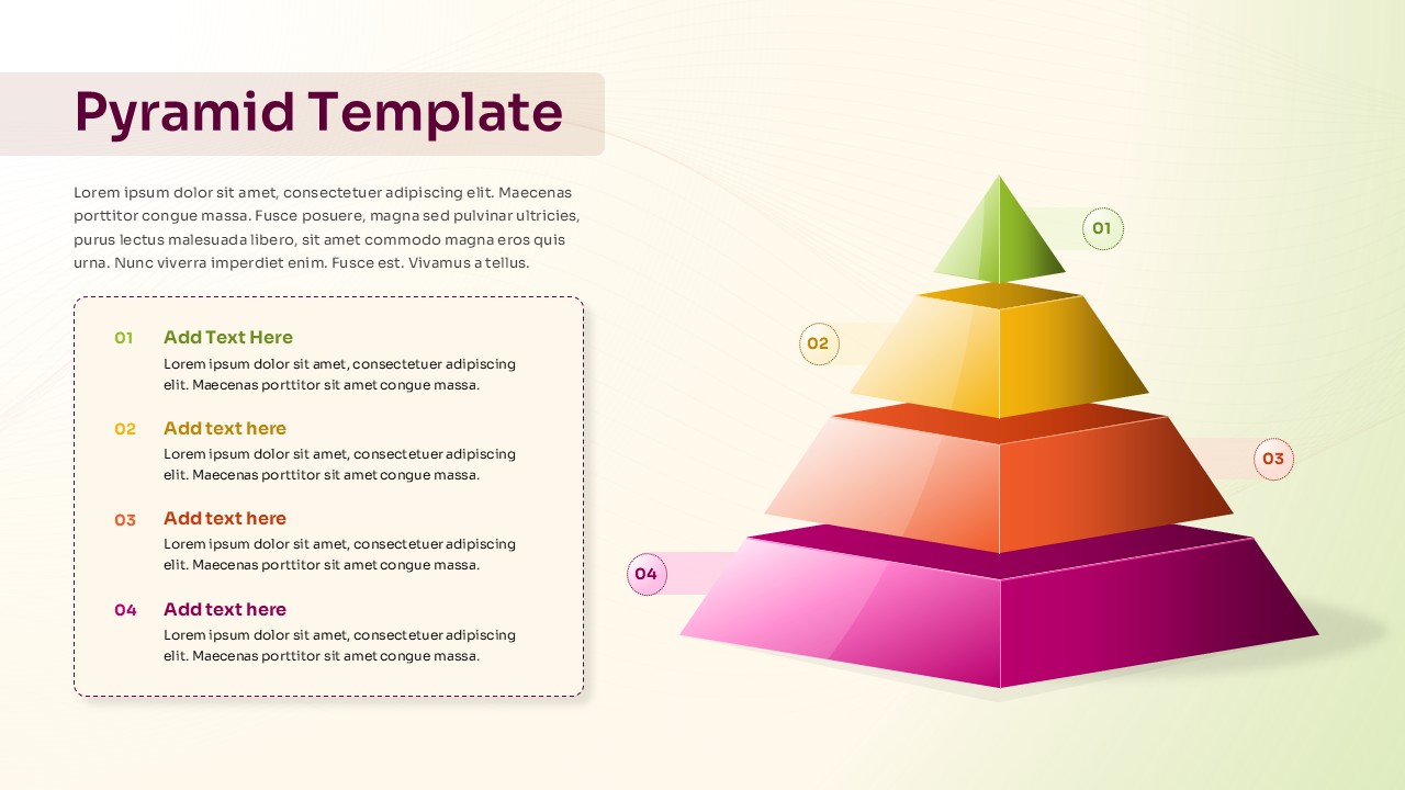 4-Level Colorful Pyramid Diagram Template