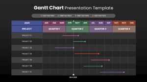Gantt Chart Project Planner Presentation Slide for 12 Months