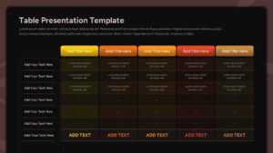 Gradient Comparison Table Layout Presentation Slide