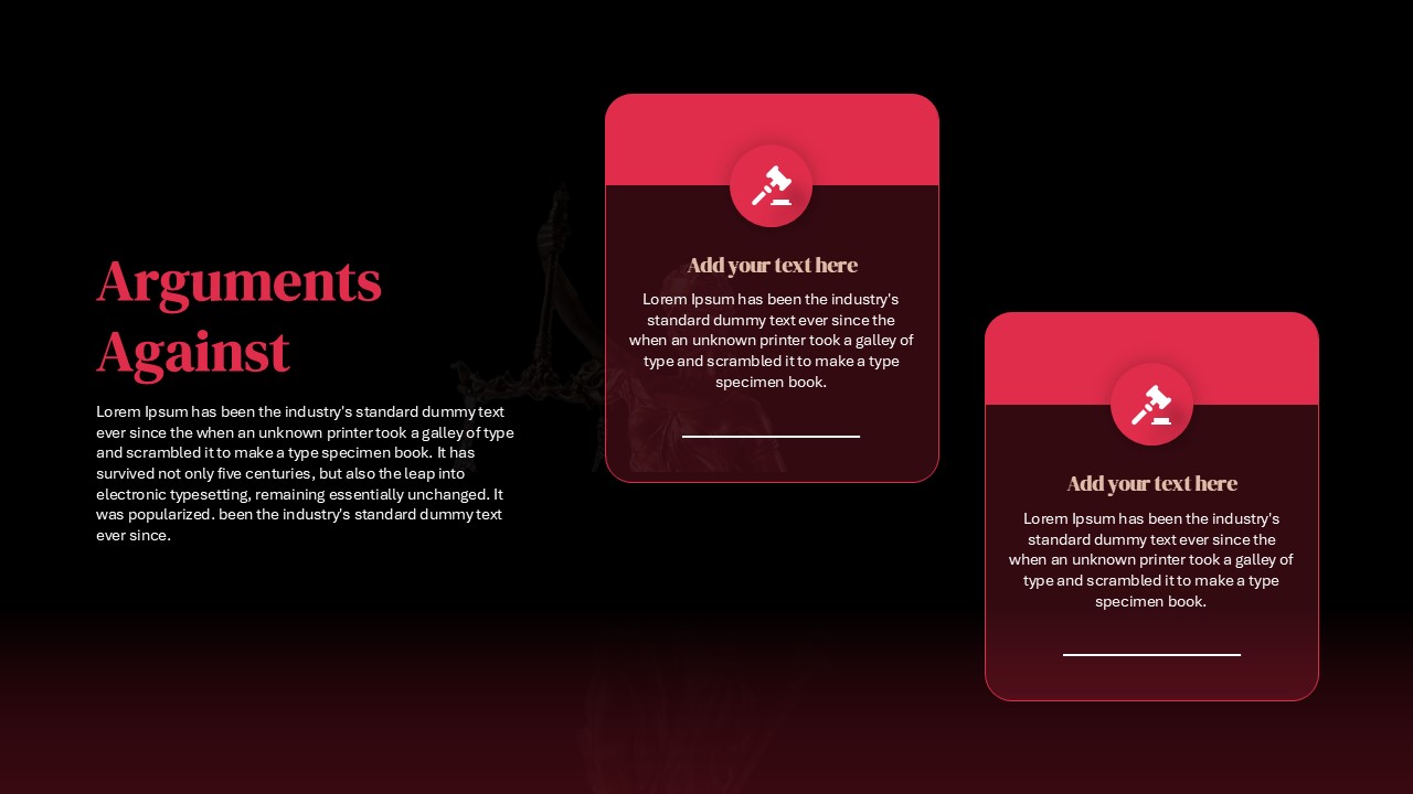 Law School Presentation Deck Arguments Against Slide