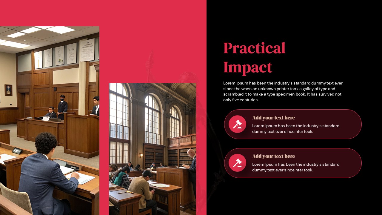 Law School Presentation Deck Practical Impact Slide
