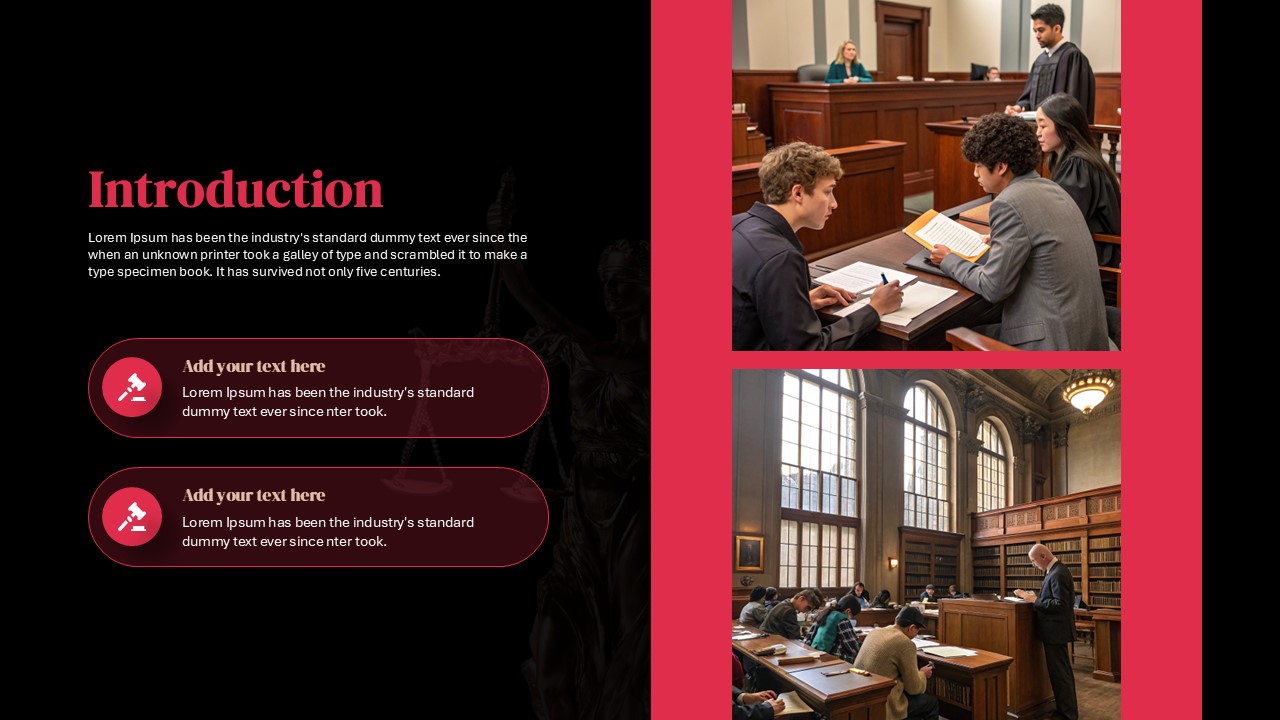 Law School Presentation Deck Introduction Slide