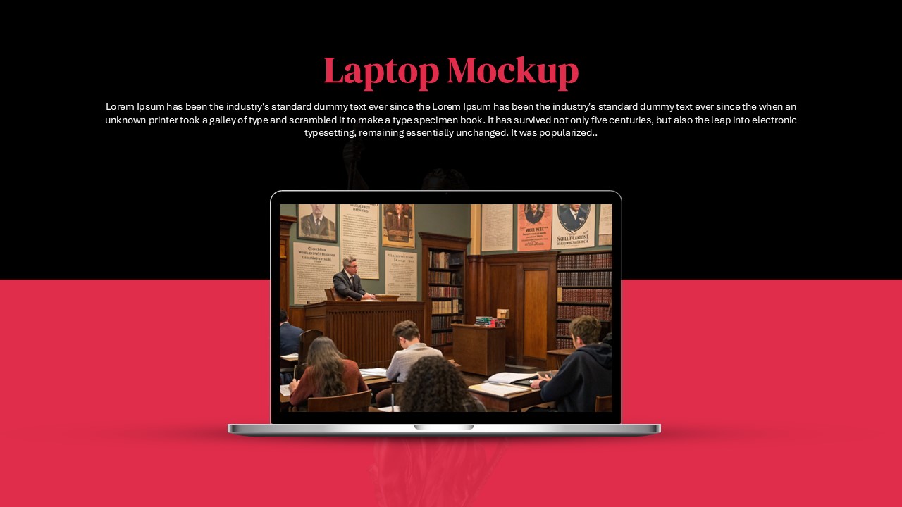 Law School Presentation Deck Laptop Mockup Slide