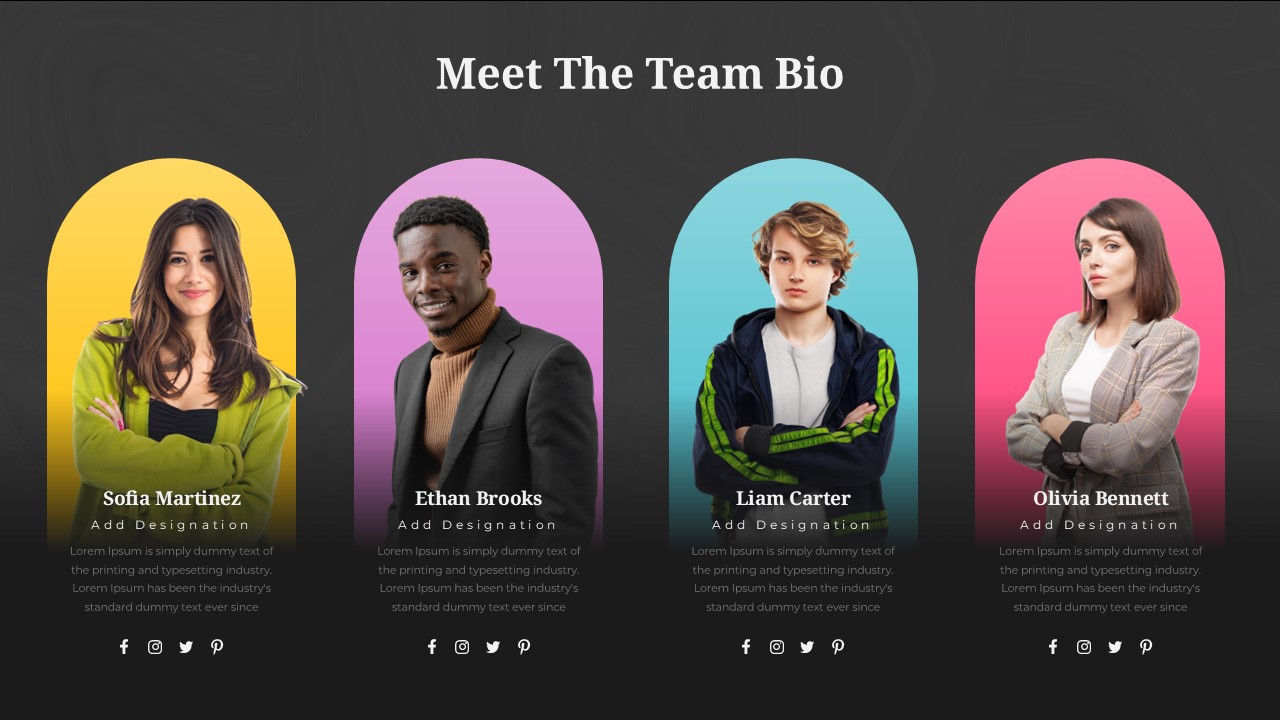 Meet the Team Bio Presentation Slide for PowerPoint & Google Slides