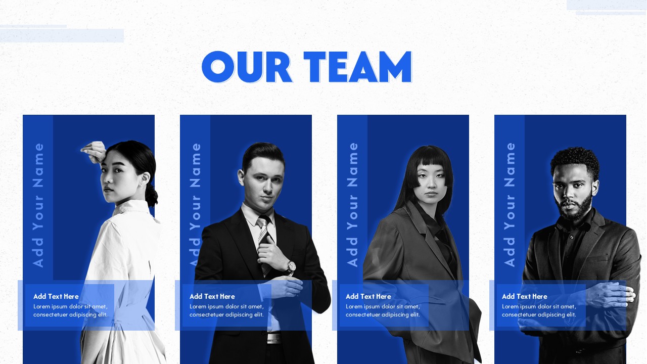 Modern Blue Our Team Slide Template