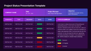 Modern Project Status Dashboard Presentation Slide