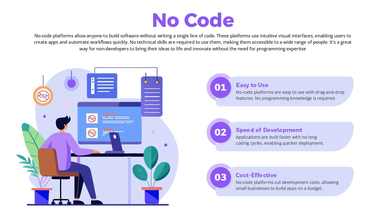 No-Code Benefits Overview Presentation Template