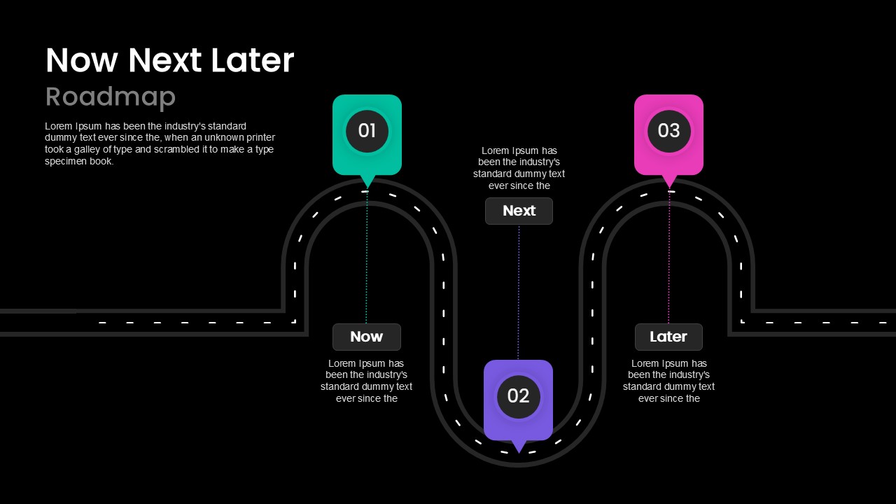 Now Next Later Roadmap Presentation Slide