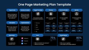 One Page Marketing Plan Layout Presentation Slide for PowerPoint & Google Slides