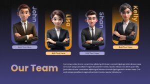 Our Team Profile Cards with 3D Avatars Presentation Slides for PowerPoint & Google Slides