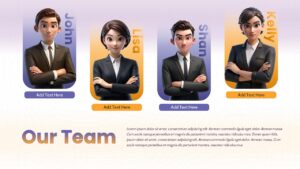 Our Team Profile Cards with 3D Avatars Template for PowerPoint & Google Slides