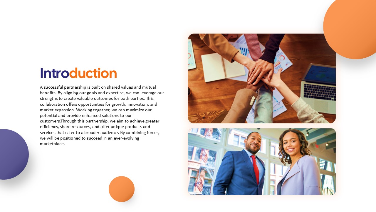 Partnership Proposal Presentation Deck Introduction Slide