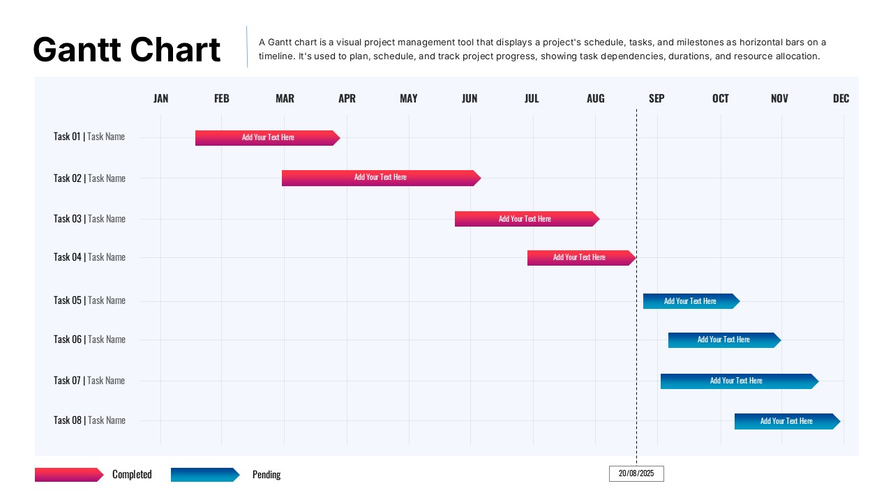 Project Gantt Chart Template for PowerPoint & Google Slides