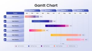 Quarterly Gantt Chart with Today Marker Presentation Slide