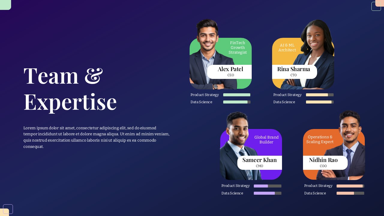 Team & Expertise Profile Layout Template for PowerPoint & Google Slides