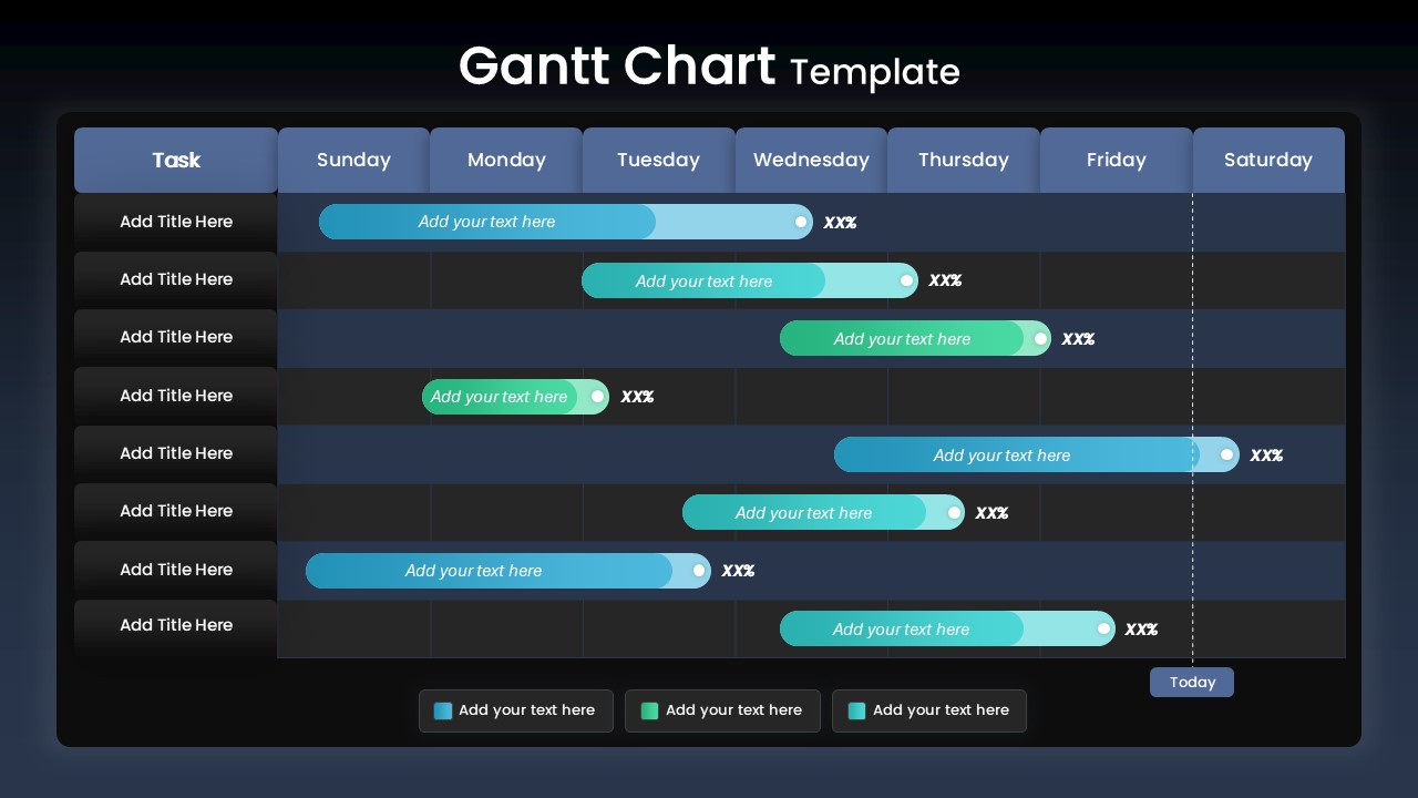 Weekly Gantt Chart Presentation Slide with Milestones