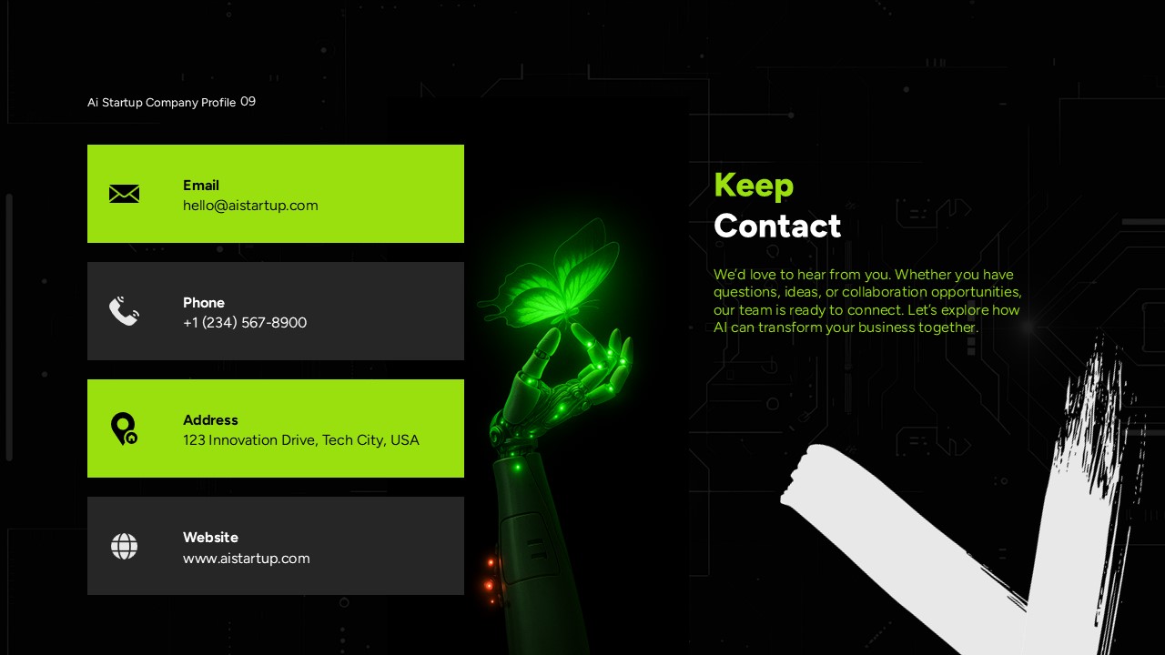 AI Startup Company Profile Contact Us