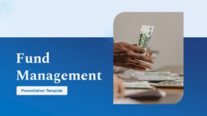 This Fund Management template for PowerPoint contains a complete slide deck with sections for introduction and content. Business professionals can use this for presentations. The template includes editable placeholders and layouts.