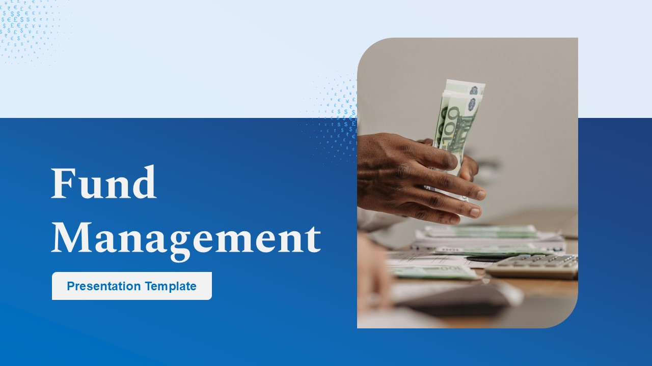 This Fund Management template for PowerPoint contains a complete slide deck with sections for introduction and content. Business professionals can use this for presentations. The template includes editable placeholders and layouts.