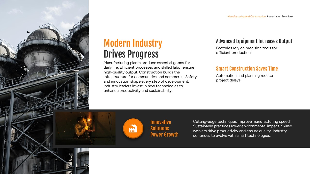 Manufacturing And Construction Presentation Slide