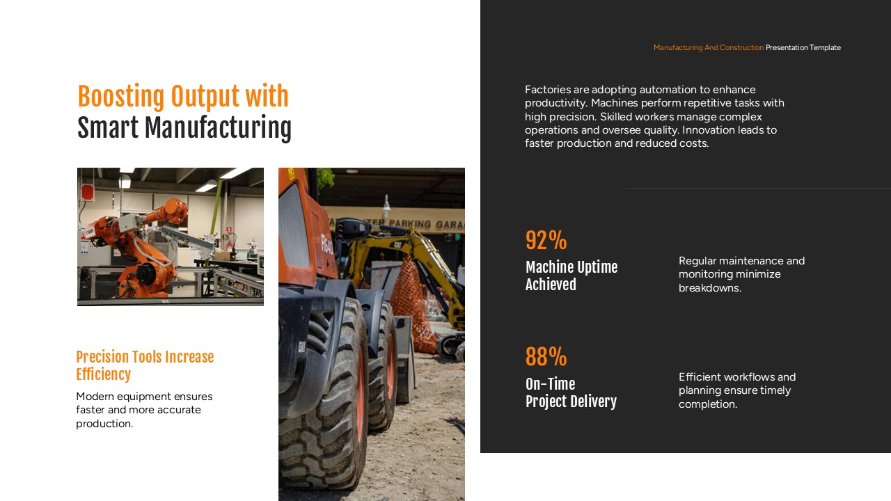 Manufacturing And Construction Slide For Presentation Deck