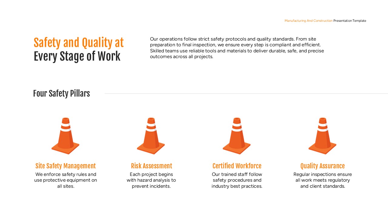 Manufacturing and Construction Template Safety Slide